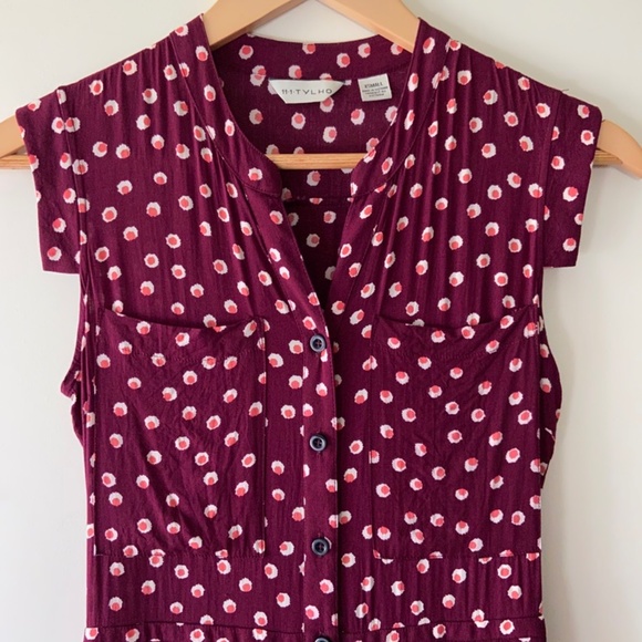 Anthropologie 11.1.TYLHO Polka Dot Button Down Dress XS - Picture 2 of 4